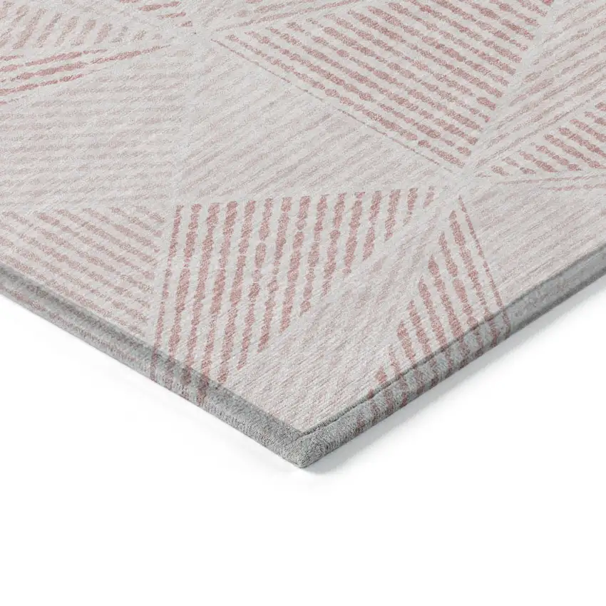 Blush And Pink Geometric Washable Indoor Outdoor Area Rug Photo 4
