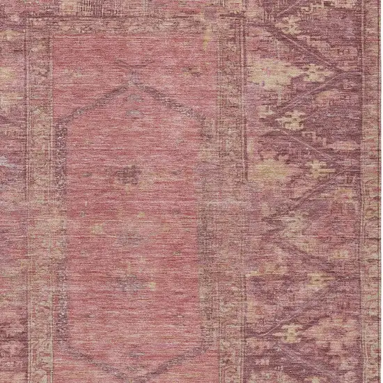 Blush And Pink Oriental Washable Indoor Outdoor Area Rug Photo 4