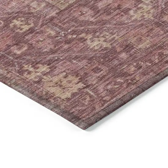 Blush And Pink Oriental Washable Indoor Outdoor Area Rug Photo 3