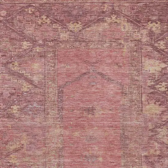 Blush And Pink Oriental Washable Indoor Outdoor Area Rug Photo 4