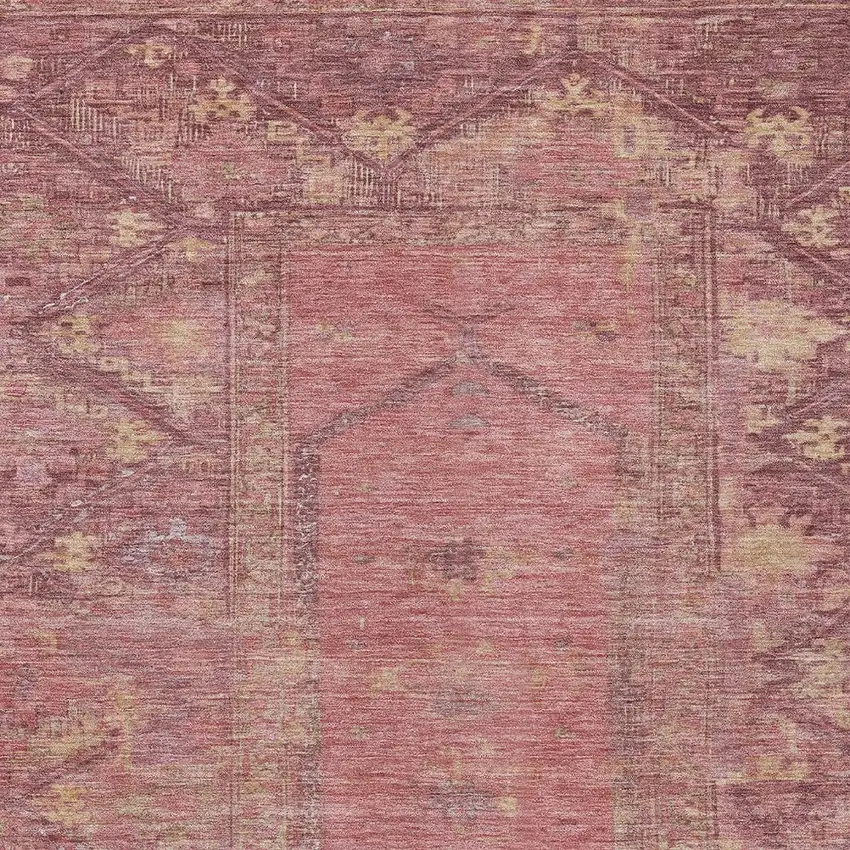 Blush And Pink Oriental Washable Indoor Outdoor Area Rug Photo 4