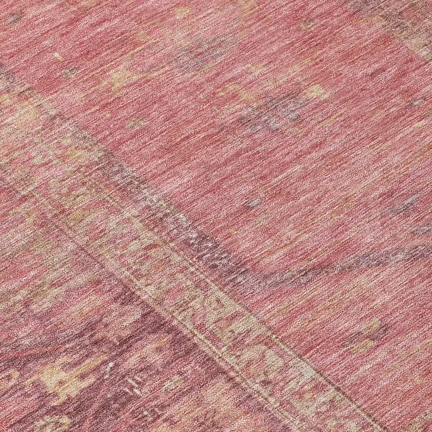 Blush And Pink Oriental Washable Indoor Outdoor Area Rug Photo 7