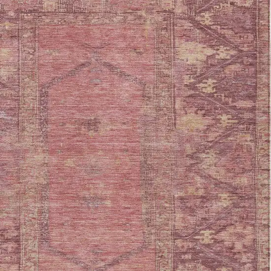 Blush And Pink Oriental Washable Indoor Outdoor Area Rug Photo 4