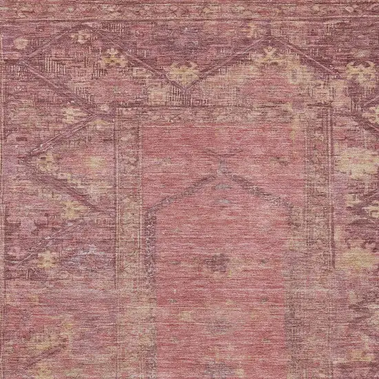 Blush And Pink Oriental Washable Indoor Outdoor Area Rug Photo 4