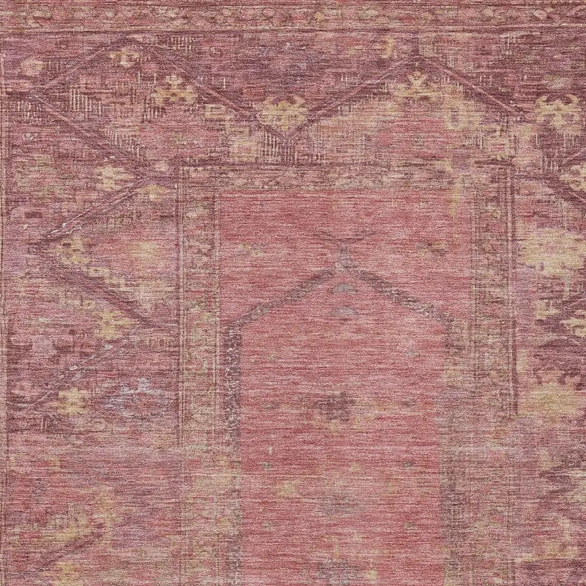 Blush And Pink Oriental Washable Indoor Outdoor Area Rug Photo 4