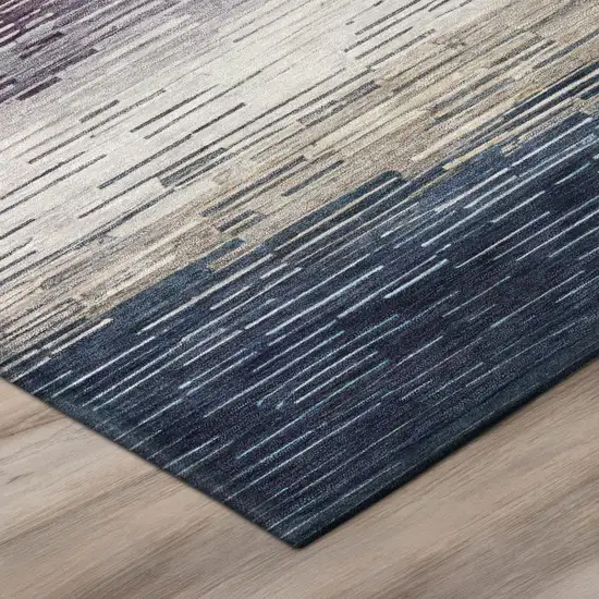 Blush And Pink Striped Washable Indoor Outdoor Area Rug Photo 4