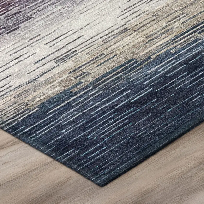 Blush And Pink Striped Washable Indoor Outdoor Area Rug Photo 4