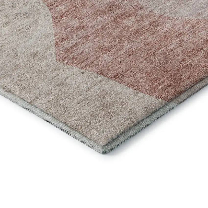 Blush And Plum Abstract Washable Area Rug With UV Protection Photo 9