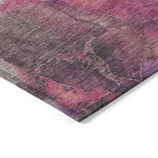 Blush And Purple Floral Washable Indoor Outdoor Area Rug Photo 6