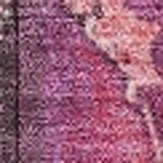 Blush And Purple Floral Washable Indoor Outdoor Area Rug Photo 3