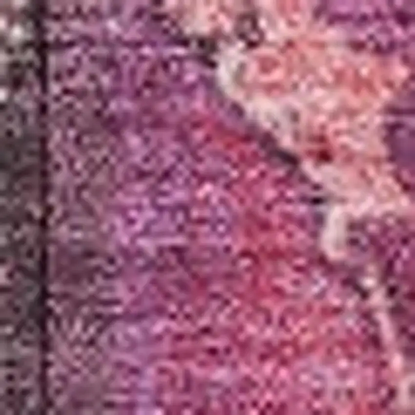 Blush And Purple Floral Washable Indoor Outdoor Area Rug Photo 3