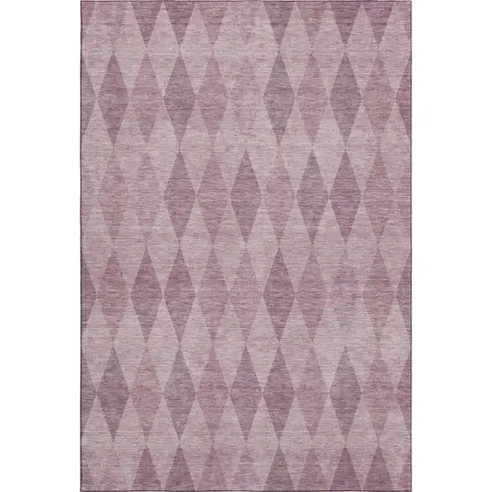 Blush And Purple Geometric Washable Area Rug With UV Protection Photo 1