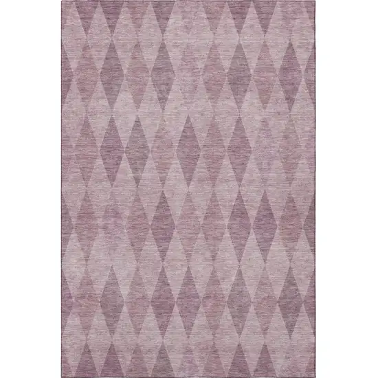 Blush And Purple Geometric Washable Area Rug With UV Protection Photo 2