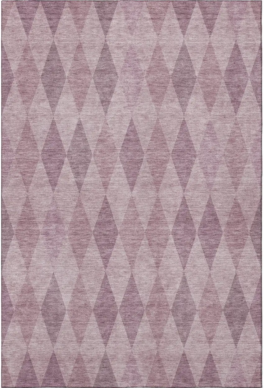 Blush And Purple Geometric Washable Area Rug With UV Protection Photo 2