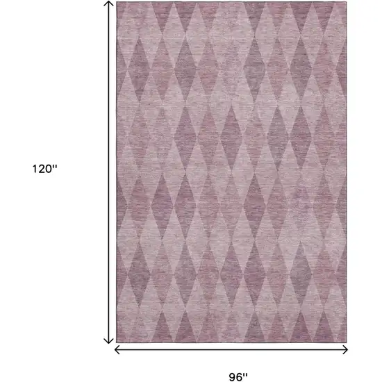 Blush And Purple Geometric Washable Area Rug With UV Protection Photo 9