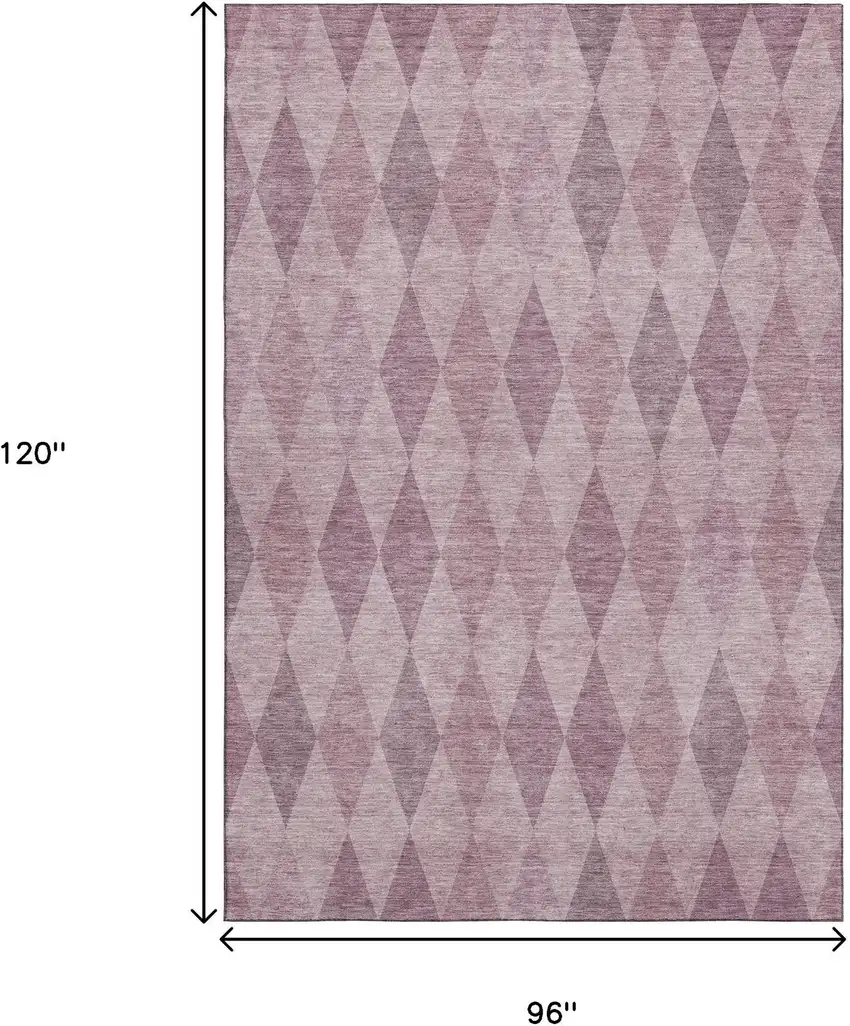 Blush And Purple Geometric Washable Area Rug With UV Protection Photo 9