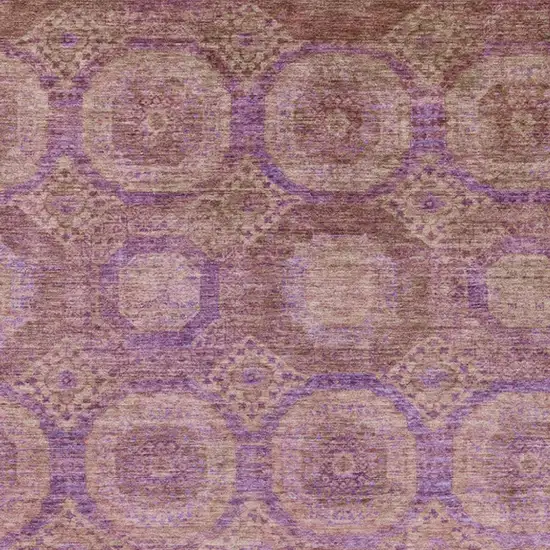 Blush And Purple Medallion Washable Indoor Outdoor Area Rug Photo 4