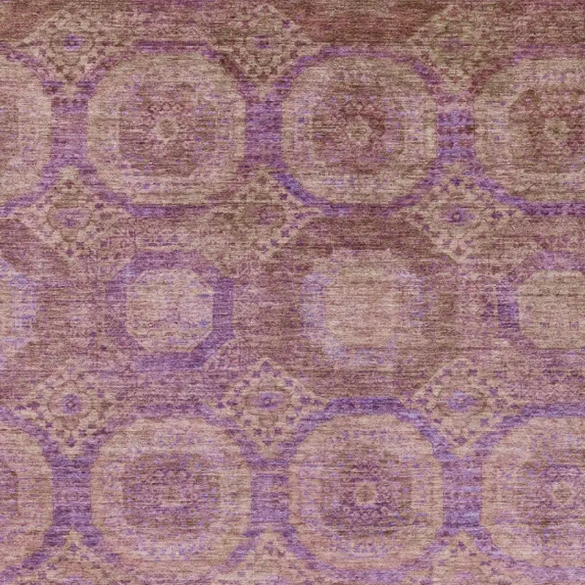 Blush And Purple Medallion Washable Indoor Outdoor Area Rug Photo 4