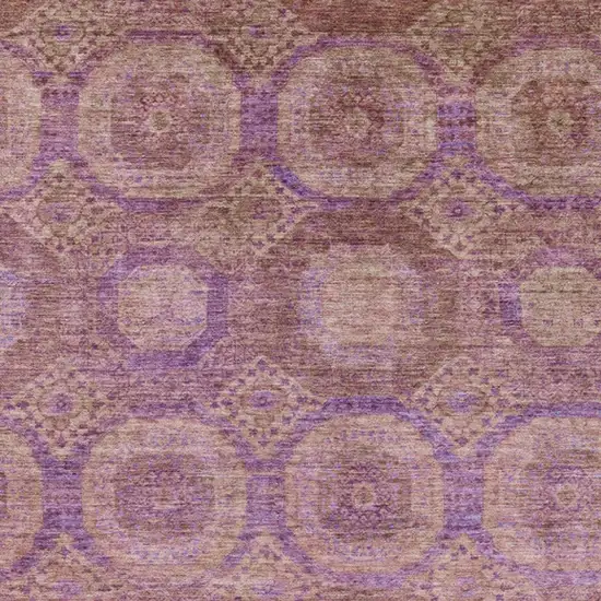 Blush And Purple Medallion Washable Indoor Outdoor Area Rug Photo 9