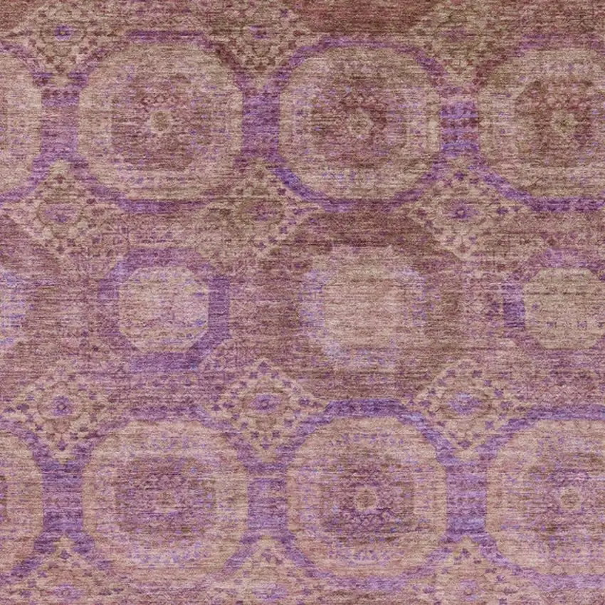 Blush And Purple Medallion Washable Indoor Outdoor Area Rug Photo 9