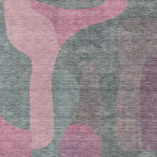 Blush And Sage Abstract Washable Indoor Outdoor Area Rug Photo 4