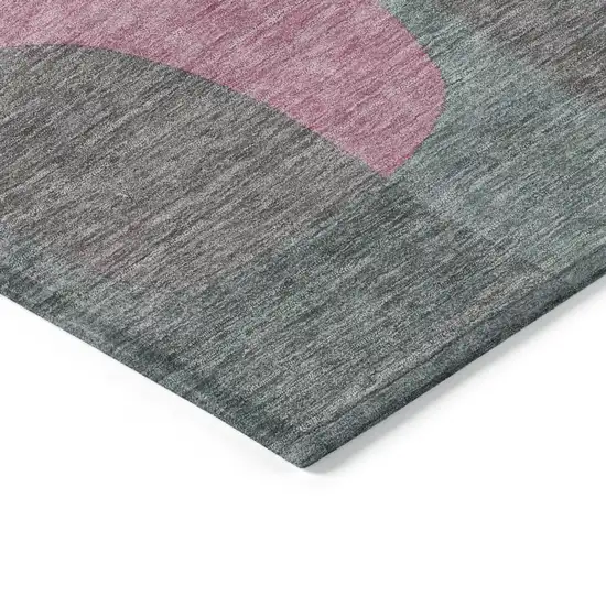 Blush And Sage Abstract Washable Indoor Outdoor Area Rug Photo 9