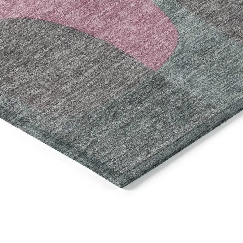 Blush And Sage Abstract Washable Indoor Outdoor Area Rug Photo 9