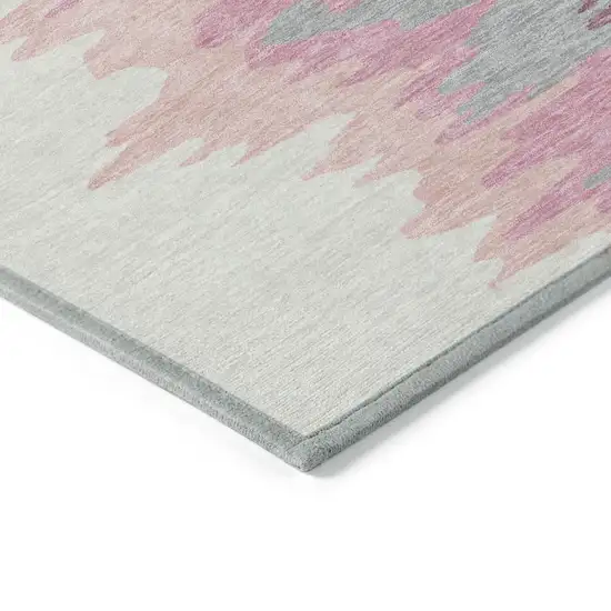 Blush Beige And Gray Abstract Washable Indoor Outdoor Area Rug Photo 4