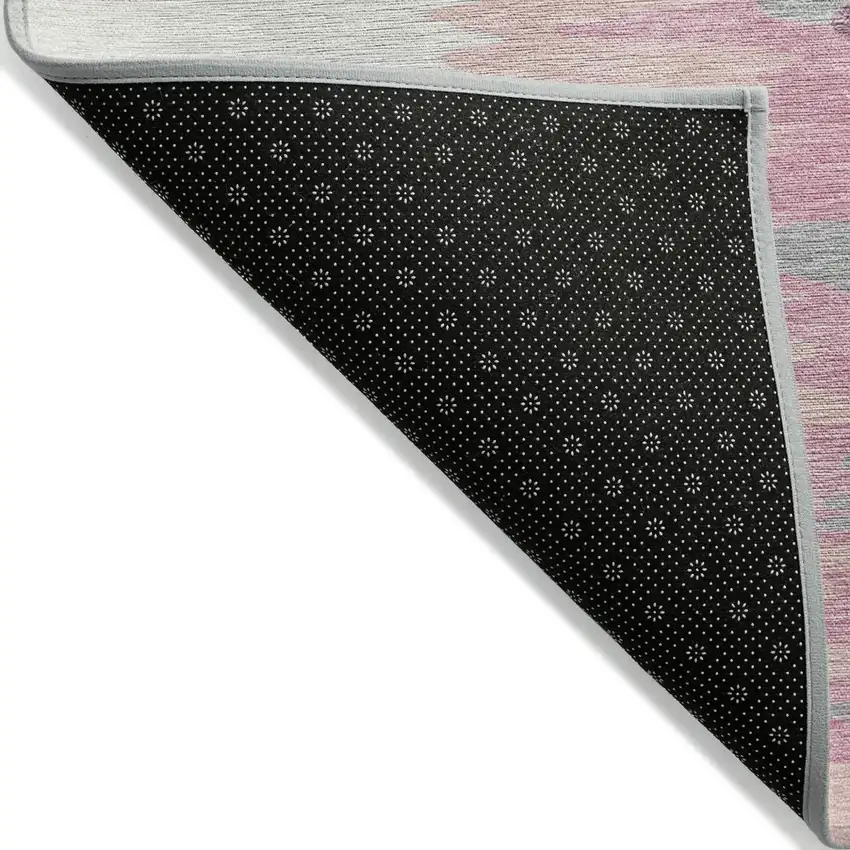 Blush Beige And Gray Abstract Washable Indoor Outdoor Area Rug Photo 3