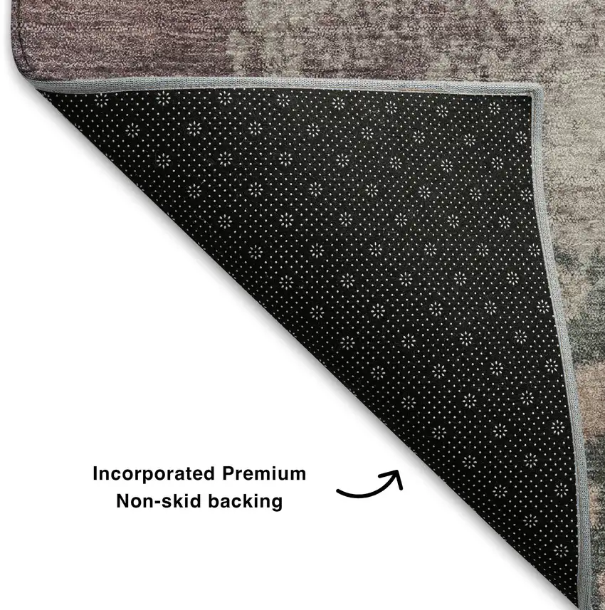 Blush Beige And Sage Abstract Washable Area Rug With UV Protection Photo 8