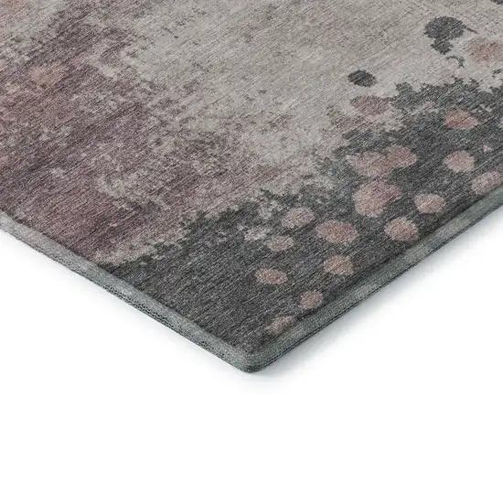 Blush Beige And Sage Abstract Washable Area Rug With UV Protection Photo 8