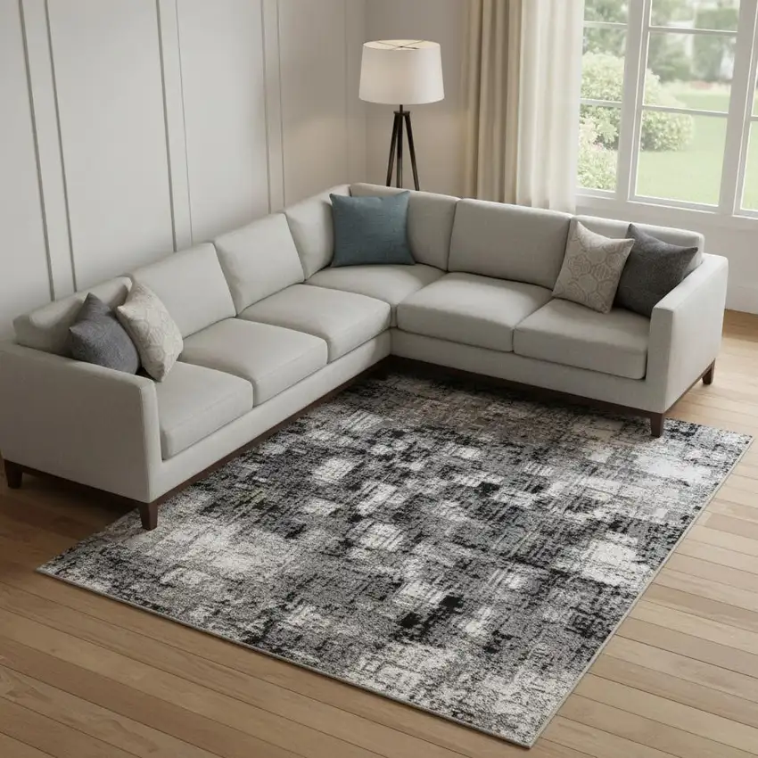 Blush Beige And Sage Abstract Washable Area Rug With UV Protection Photo 1