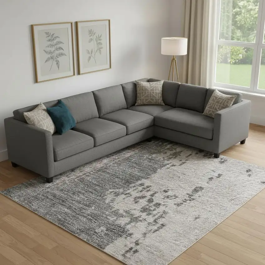 Blush Beige And Sage Abstract Washable Area Rug With UV Protection Photo 2