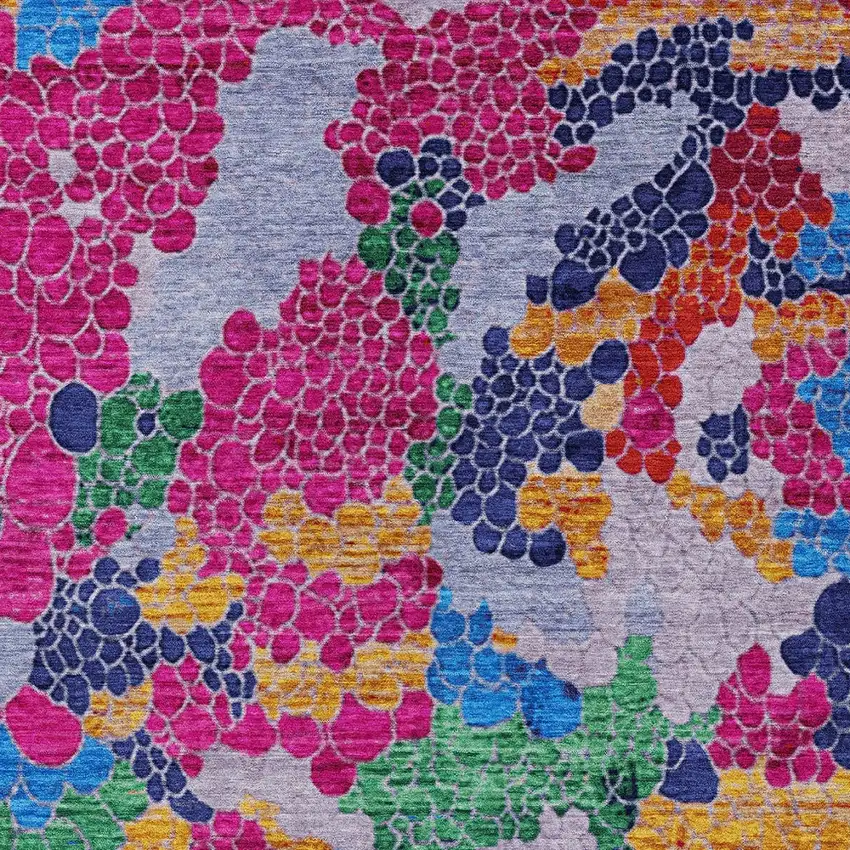 Blush Blue And Green Geometric Washable Indoor Outdoor Area Rug Photo 9