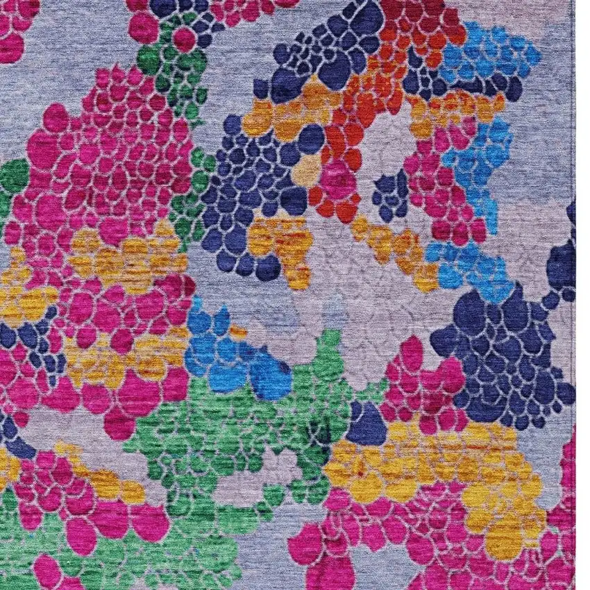 Blush Blue And Green Geometric Washable Indoor Outdoor Area Rug Photo 3