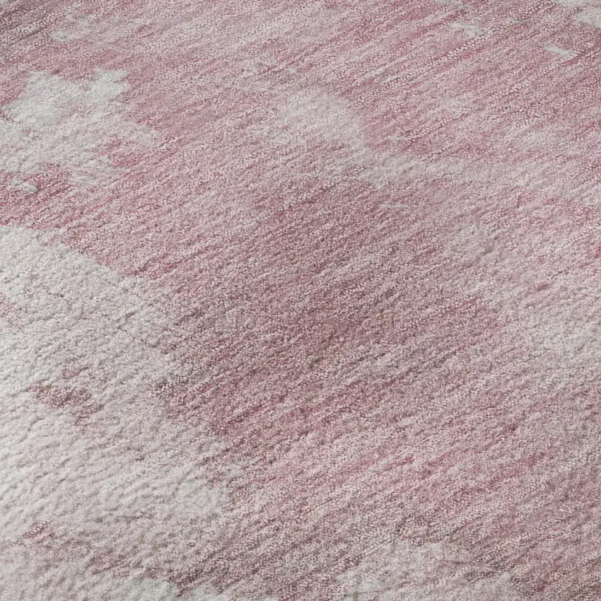 Blush Blue And Ivory Abstract Washable Area Rug With UV Protection Photo 1