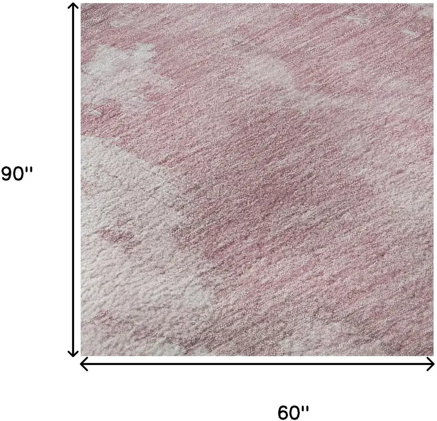 Blush Blue And Ivory Abstract Washable Area Rug With UV Protection Photo 9
