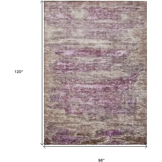 Blush Brown And Beige Abstract Washable Indoor Outdoor Area Rug Photo 3