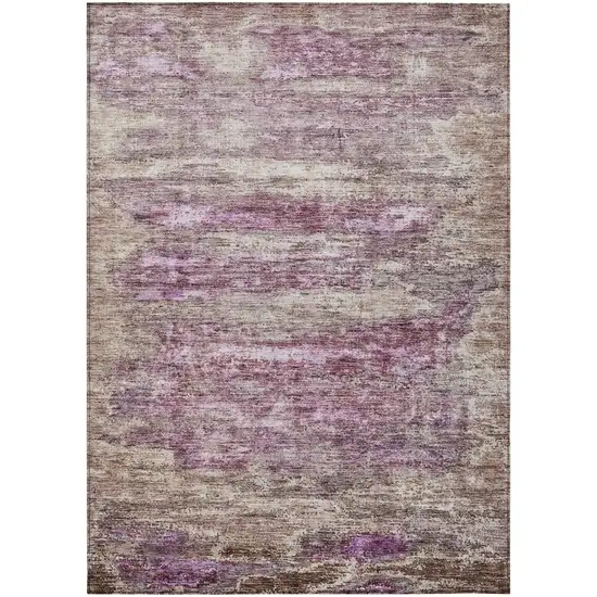 Blush Brown And Beige Abstract Washable Indoor Outdoor Area Rug Photo 2