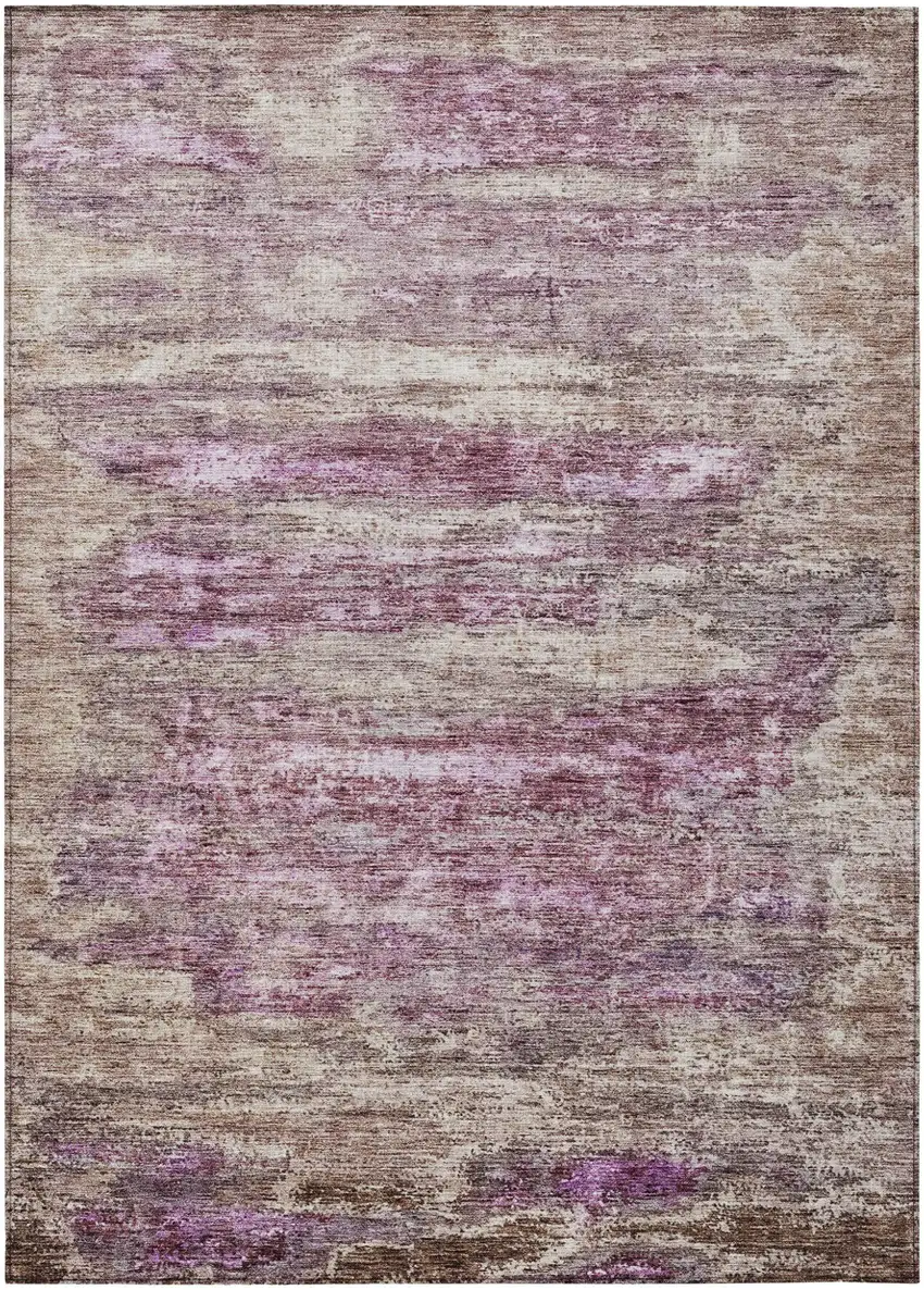 Blush Brown And Beige Abstract Washable Indoor Outdoor Area Rug Photo 2