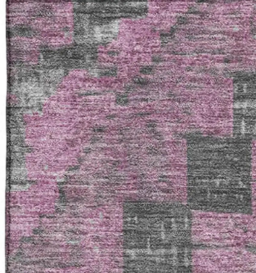 Blush Charcoal And Gray Diamond Washable Area Rug With UV Protection Photo 3