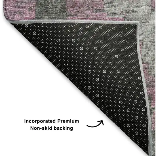 Blush Charcoal And Gray Diamond Washable Area Rug With UV Protection Photo 7