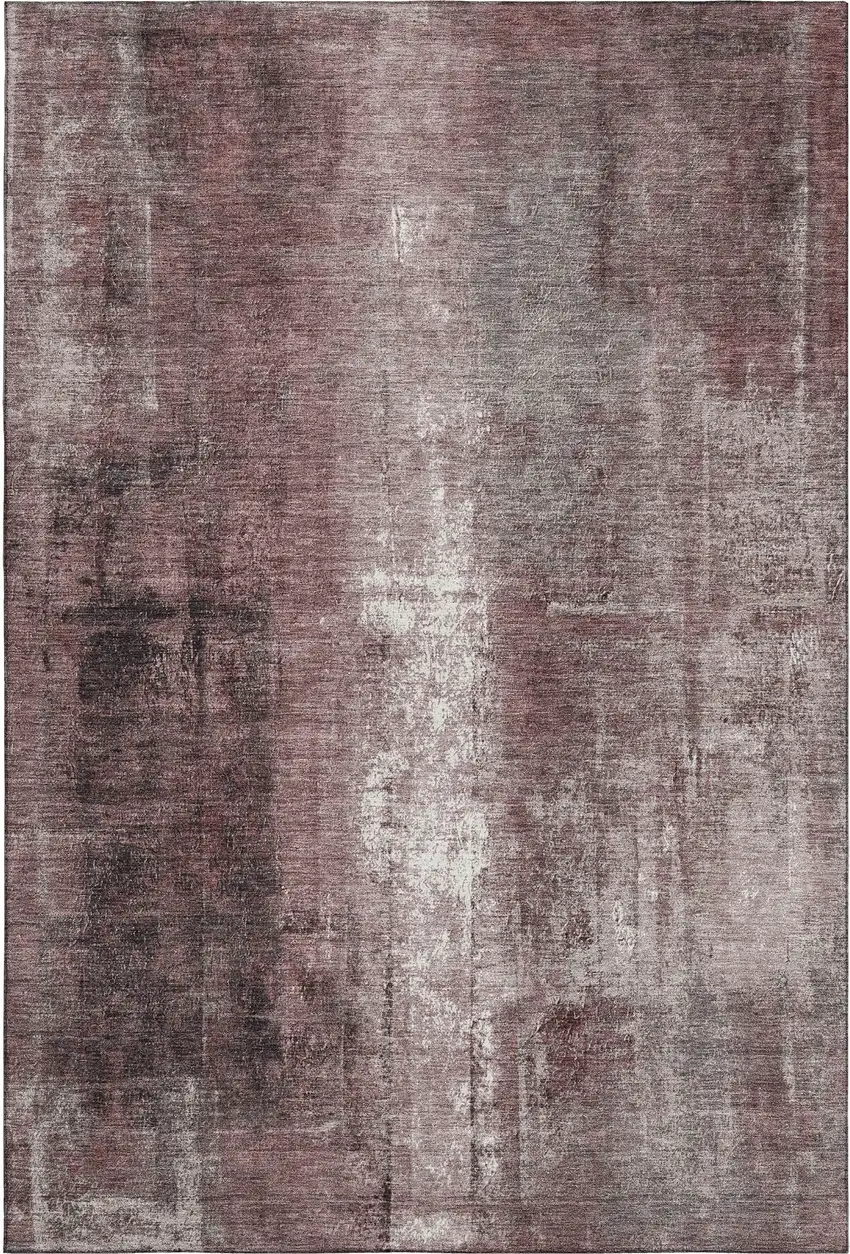 Blush Charcoal And Ivory Abstract Washable Area Rug With UV Protection Photo 7