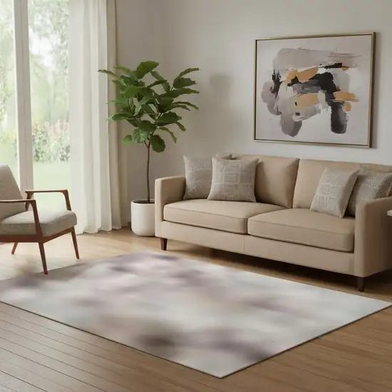 Blush Charcoal And Ivory Abstract Washable Area Rug With UV Protection Photo 2