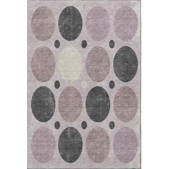 Blush Charcoal And Ivory Geometric Washable Area Rug With UV Protection Photo 4