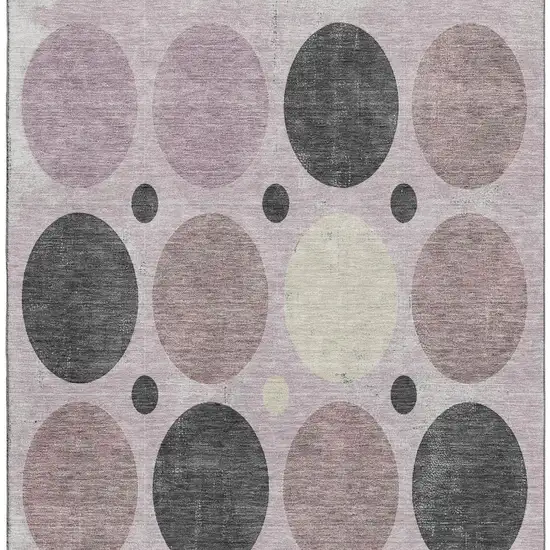 Blush Charcoal And Ivory Geometric Washable Area Rug With UV Protection Photo 4