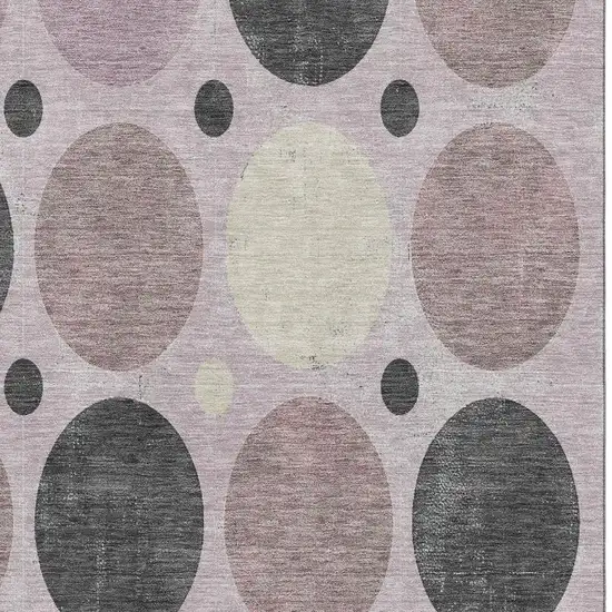 Blush Charcoal And Ivory Geometric Washable Area Rug With UV Protection Photo 3