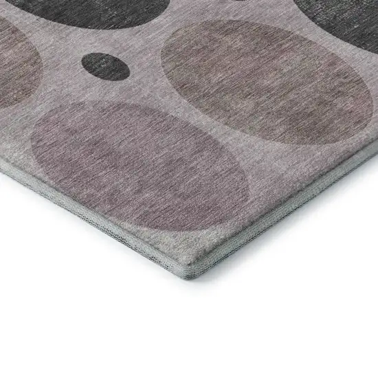 Blush Charcoal And Ivory Geometric Washable Area Rug With UV Protection Photo 8