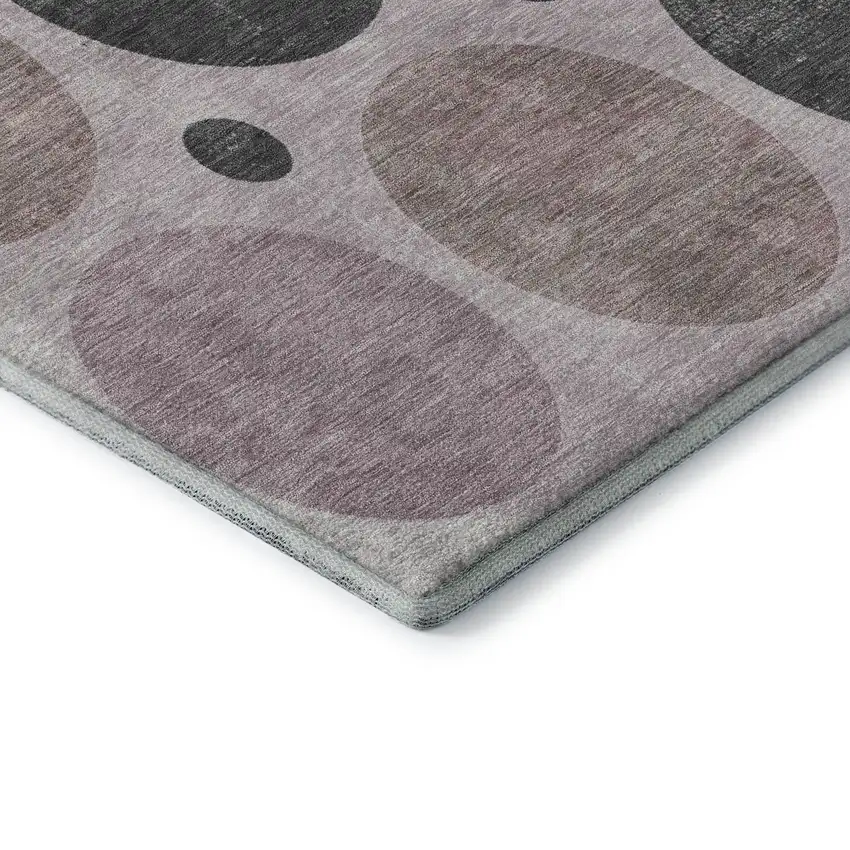 Blush Charcoal And Ivory Geometric Washable Area Rug With UV Protection Photo 8