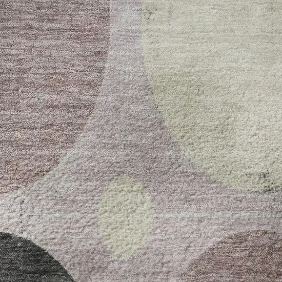 Blush Charcoal And Ivory Geometric Washable Area Rug With UV Protection Photo 8